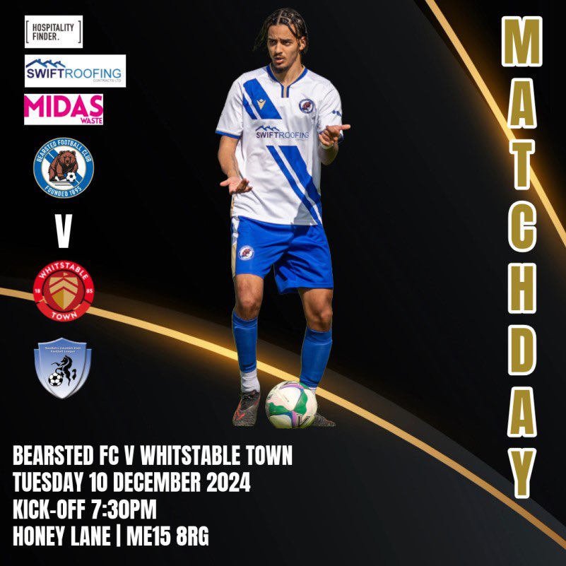 Bearsted_FC's tweet photo. Last home match before Christmas tonight against @whitstabletown
Turnstiles open at 6pm come along and join us what promises to be an entertaining match #bearstedfc #bears #football #matchday #kents #scefl @NonLeagueCrowd @SCEFLeague https://t.co/HRH3sSLWxj