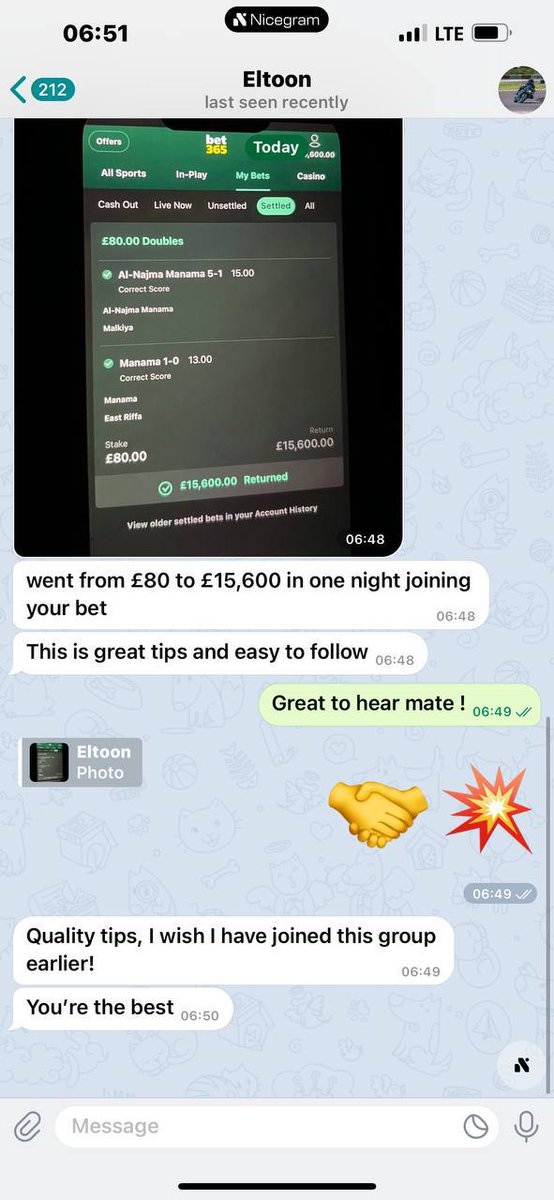 cncnshdjf59594's tweet image. Thanks for your feedback brother 🍾🥂 more more wins together 🤝🥳🎉
WhatsApp +447915654205
We haven&apos;t lost any of our matches often 💯 action speak louder than words 💯🔥🔥