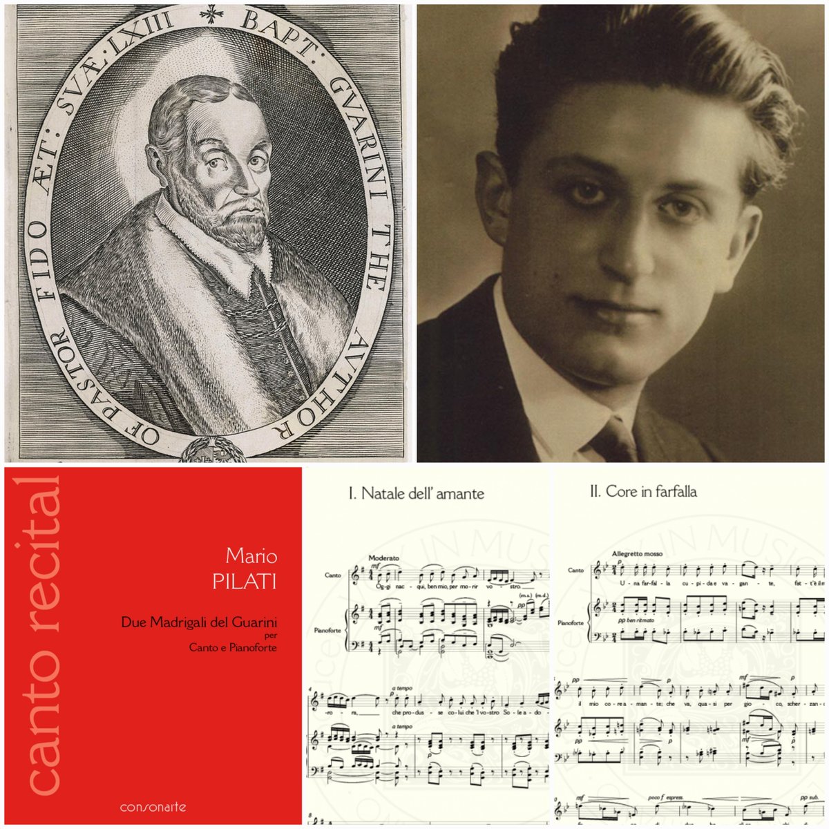 Consonarte's tweet photo. On 10.12.1538 poet &amp; dramatist #GiovanniBattistaGuarini was born in Ferrara. He was at the court of Este family; “Il pastor fido” his most famous libretto. On 10 December, 400 years later, composer #MarioPilati died in Naples: he set to music “Due Madrigali del Guarini”, 1932. https://t.co/esIxCOgNe4