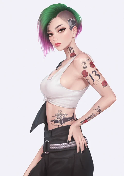 Happy 4th Anniversary Cyberpunk 2077! I reworked two of the best girls #Cyberpunk2077 