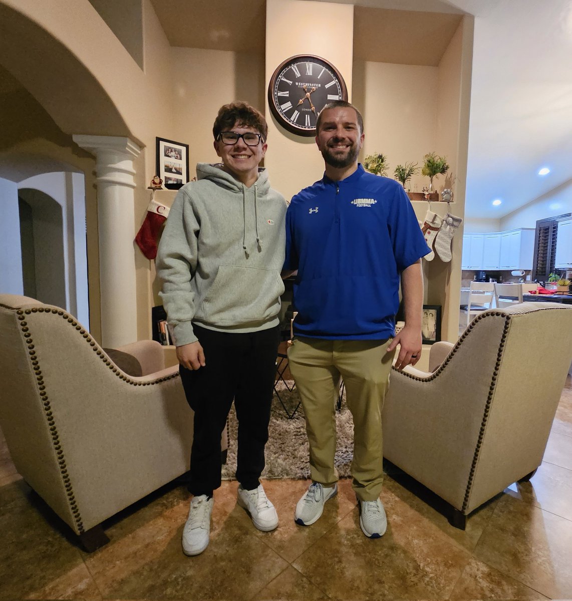 Thank you <a href="/CoachKikel/">James Kikel</a>  for coming by to see me tonight! I really enjoyed hearing about <a href="/USMMAFootball/">USMMA Football</a> and I look forward to visiting in January! <a href="/MaranaFB/">Marana Tiger Football</a> <a href="/GametimeRC/">Gametime Recruiting & Consulting</a> <a href="/SOAZFootball/">Southern Arizona Football</a> <a href="/CoachSteward__/">Phillip Steward</a>