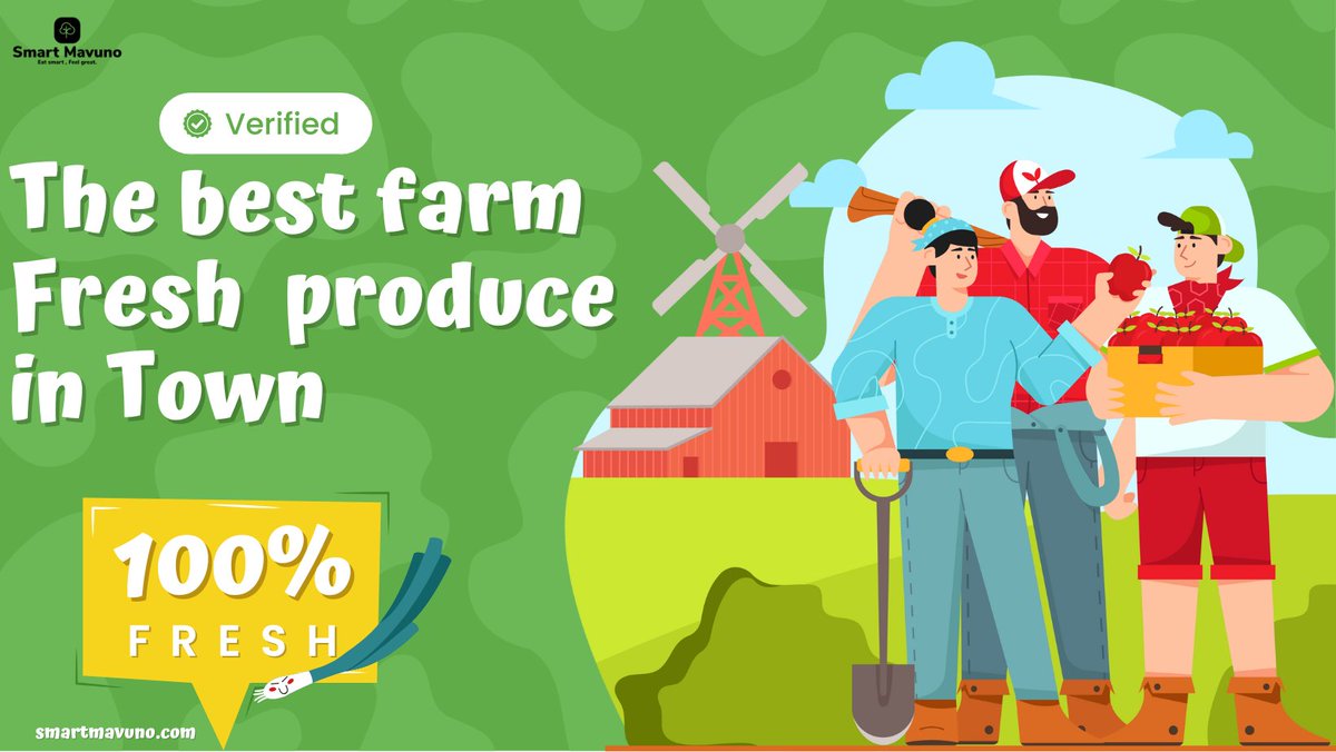 🌱 Fresh from the farm to your table! SmartMavuno offers the best farm-fresh produce in town. Eat healthy, feel great, and support sustainable farming! 🍎🥦
👉 Visit: smartmavuno.com
#EatSmartFeelGreat #SmartMavuno