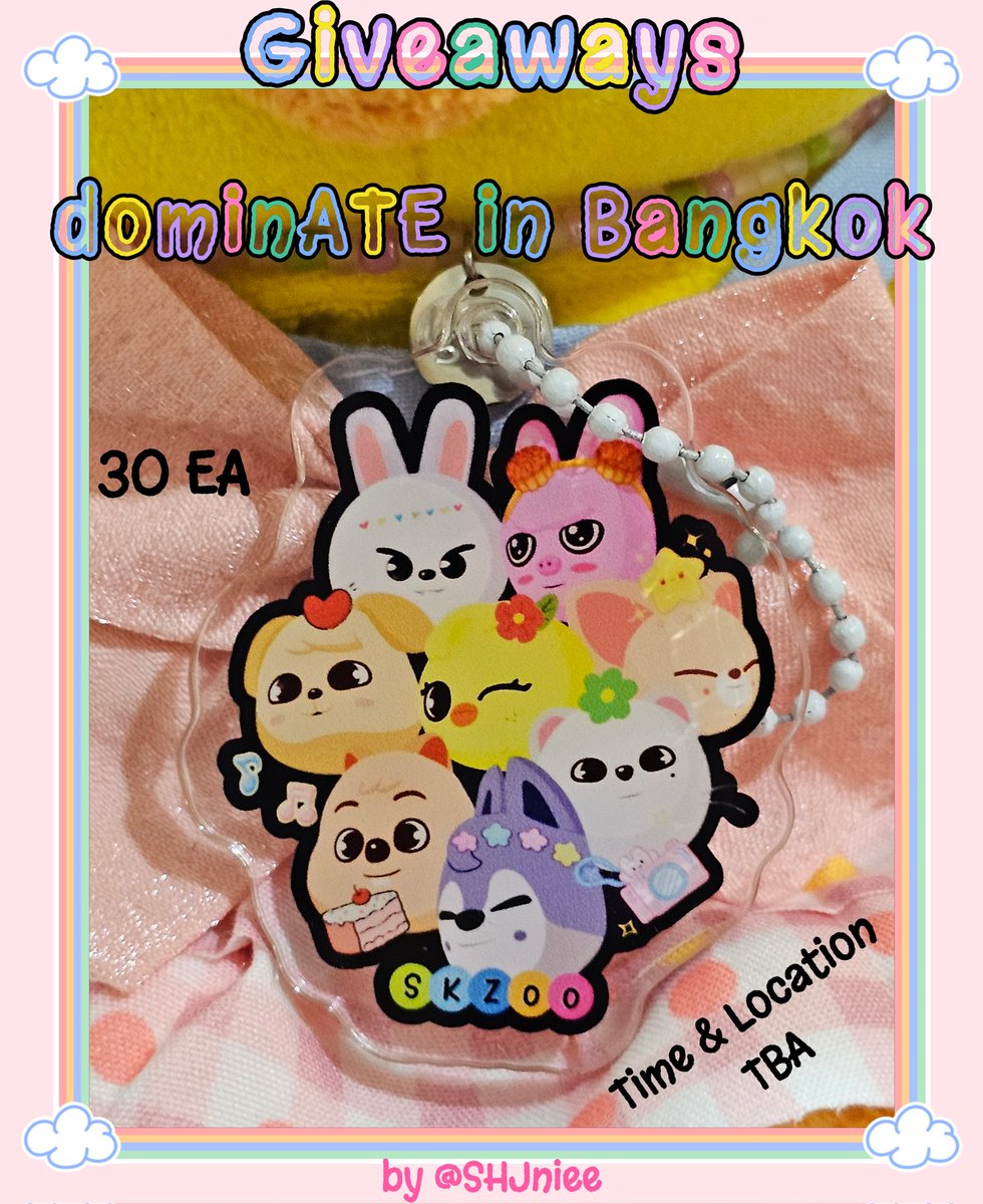 SHJniee's tweet photo. 🎀 GIVEAWAY | Freebies 🎀 
#dominATE_BANGKOK

       °•○ SKZoo Keychain ○▪︎° 
♡ show me like &amp; rt
♡ you can dm to reserve in advance.

💕 trade are welcome, dm pls

🗓 14 Dec (National Stadium)
Time : TBA
💖 See u STAY 💖
#dominATE_BKK https://t.co/Fae27kgXq7