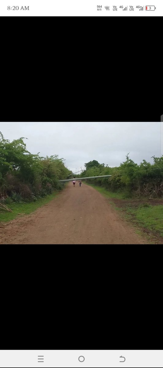emukala85's tweet photo. @KenyaPower_Care 
This is an area called kyatune in Mutomo sub county. These poles fell and crossed the road from January 2024. Since then the area has never had power and they have remained like this all through to date. Kindly assist. https://t.co/KVq55AkwAS