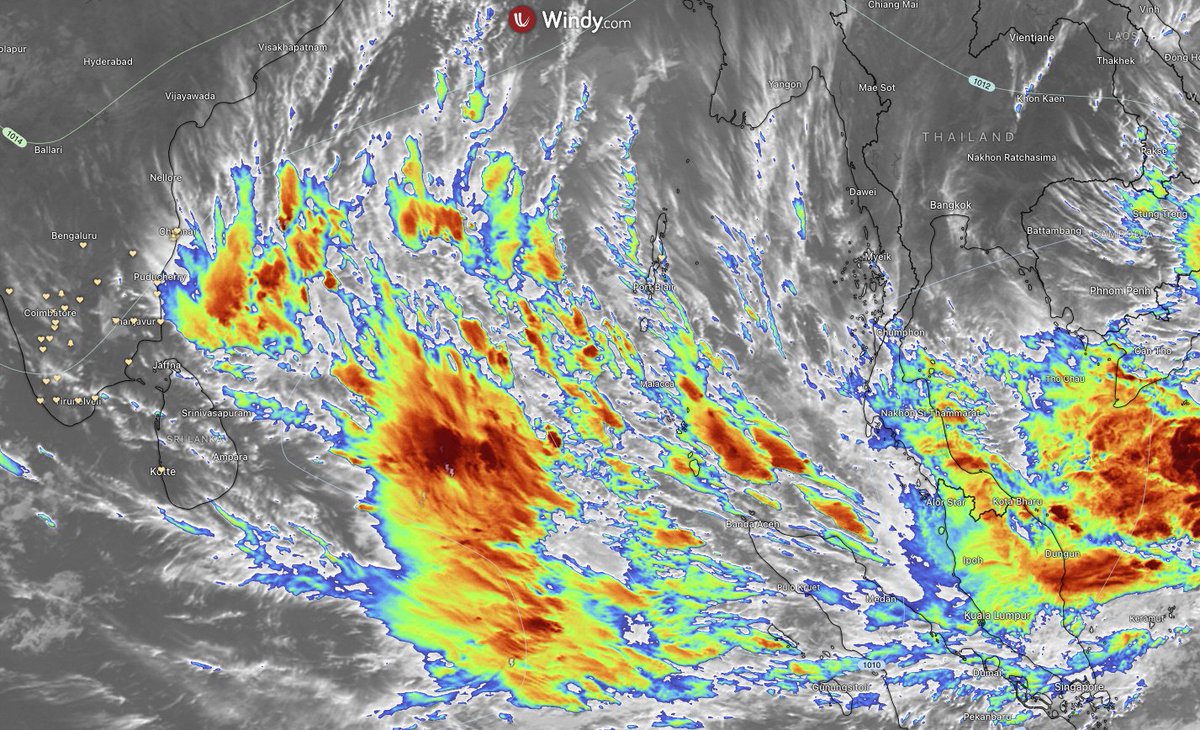 RainStorm_TN's tweet photo. Rains will start tonight or early tomorrow over #Delta region. #Nagai #karaikal #pattukottai #Tiruvarur #Kumbakonam #Sirkazi #Thanjavur in for Very heavy to extreme rains on Dec 11 & 12.
Flood hit zones: #Tiruvannamalai #Villupuram #Pondicherry likely to get heavy rains between Dec 11-14.
Dec 11-13: including #Chennai and suburbs will start seeing widespread rains, entire north coastal and interior Tamilnadu will be seeing heavy to very heavy rains.
Dec 12-14: Interiors west and south #Tamilnadu also in for heavy rains #Trichy #perambalur #Covai #karaikudi #Salem #Tiruppur #Erode #Madurai #Dindigul #Sivagangai #Pudukottai #Nilgiris #Ramnad and more.
This low will not become cyclone!