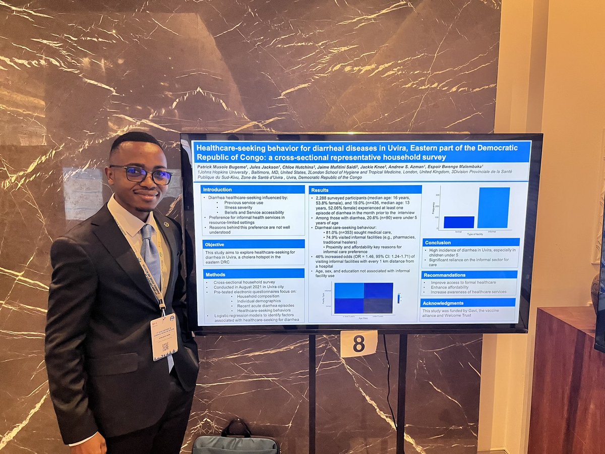MusoleBugeme's tweet photo. Happy to present at #17thASCODD @ascodd2024 our research on healthcare seeking behavior for diarrhea in Uvira, receive feedback and learn from other researchers ! 

@skyroptera @espoir_bwenge @andrewazman @jackie_knee @JHIDDynamics @ctdgh_ucb https://t.co/HMkcKQxmtB