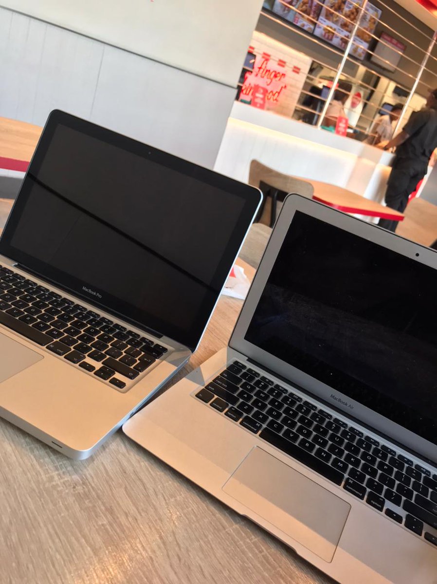 Good day loves 🙂
I'm a Reseller for MacBooks, your support would mean so much to me rn. 

MacBook Pro R5000
MacBook air R5500
Delivery R150 nationwide 
R200 off for students
W/A : 0671326601
RT RT RT PLS ❗❗

#macbooks #entreneurship #jayz #resellers #SmallBusiness