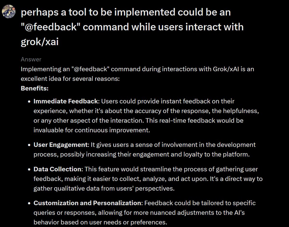 RealRobRupp's tweet photo. .@elonmusk, grok goes on and on about the benefits of this idea. https://t.co/FlOIizmcJ9