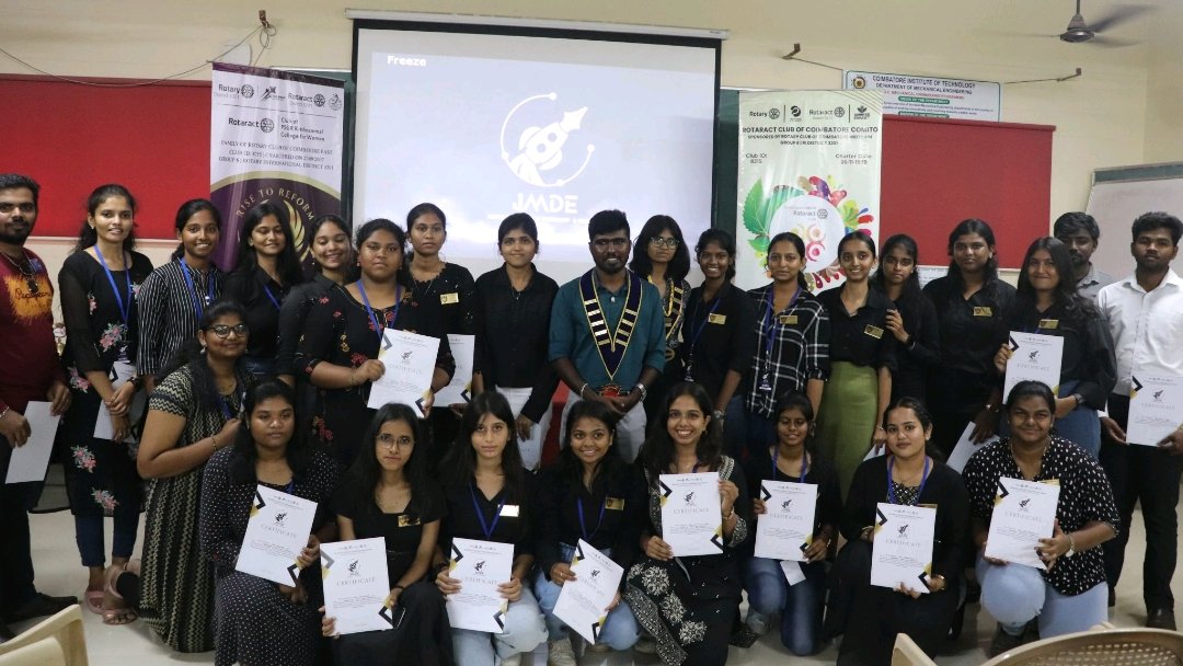 rotaract3201's tweet photo. JAADE, the District Editorial Workshop and Seminar held on August 10, 11, 2024, at Coimbatore Institute of Technology, brought together over 130 Rotaractors from across the district

#Rotaract #Rotaract3201 #ROAR #Workshop #Coimbatore https://t.co/D49S9IqDyH