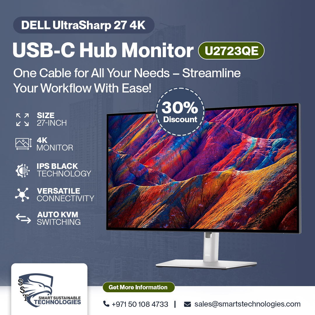 SmartSTechs's tweet image. Simplify your workflow with the Dell UltraSharp 27 4K USB-C Hub Monitor! 🖥️ Stunning 4K visuals, one cable for all your needs, and ultimate productivity. Upgrade your workspace today! 💼✨

#DellMonitor #4KDisplay #USBC #TechUpgrade #ProductivityTools #WorkSmart