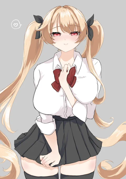 「かわいすぎて、見惚れてた……?ふ、ふーん、そんなに褒めても何も出ないんだからっ」ネルソン【ver.デレ】#アズールレーン #AzurLane 