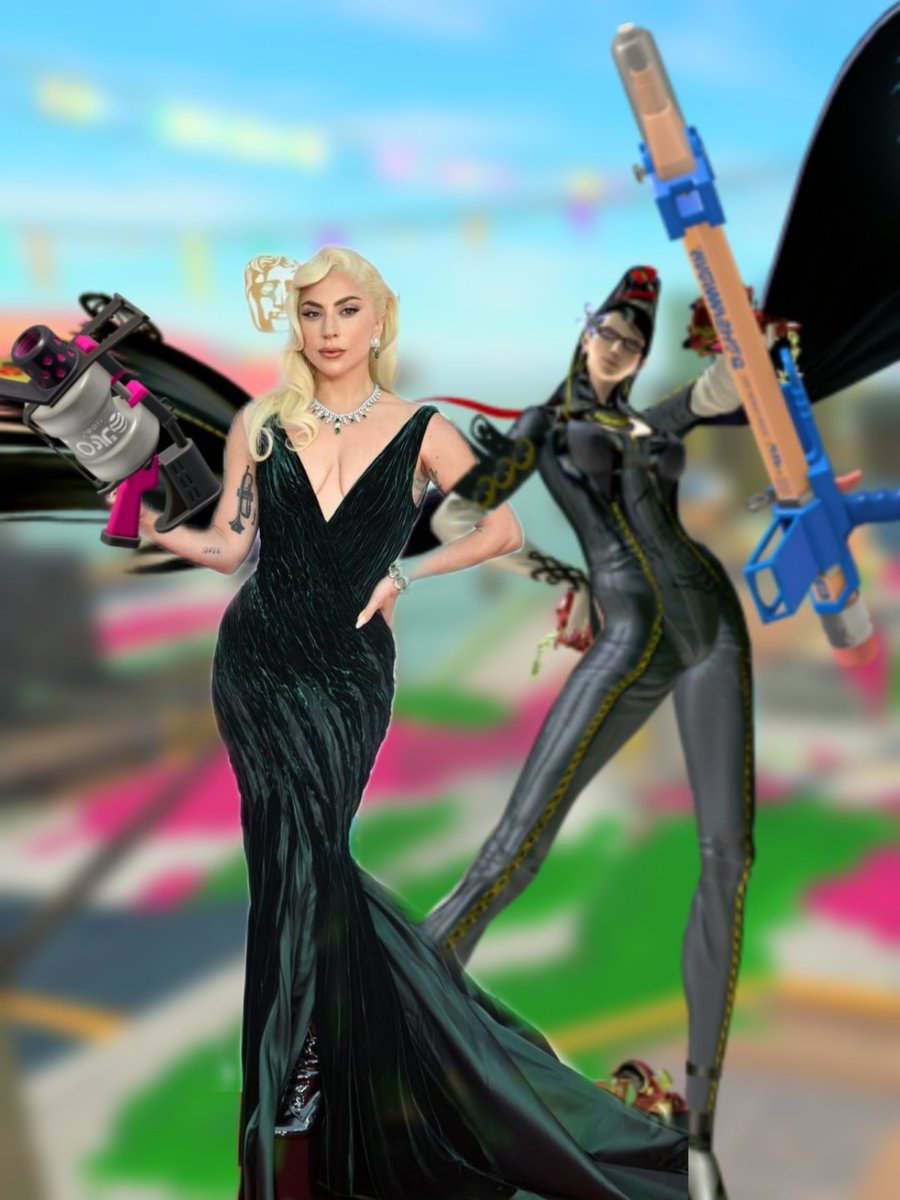 blanche_spl's tweet image. Lady Gagal x Crayonetta IS REAL!