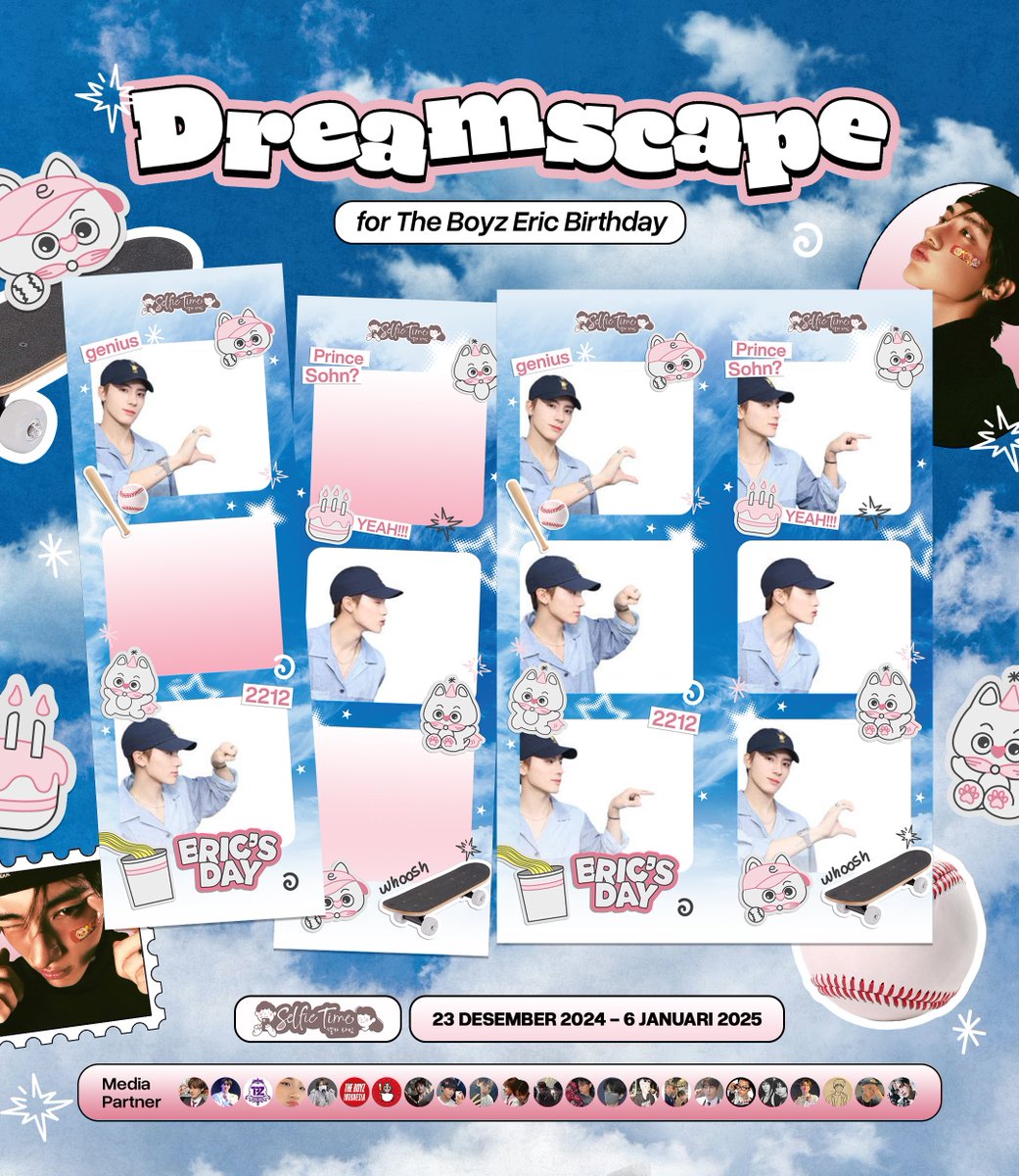beenergeric's tweet photo. ๐๐ซ Itโs time to shine for Ericโs Day! ๐ซ๐
The Boyz #ERIC 24th Birthday Photobooth Event by @2212Dreamscape
๐Selfie Time @selfietimeid
๐
23 Dec 24 - 6 Jan 25
Make every shot unforgettable and show off your love for Eric by using #DreamscapeWithEric and tagging us๐ https://t.co/IqHZZHPno5