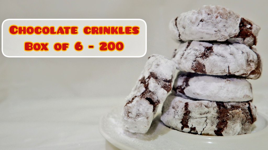 HI 👋  WE'RE BACK 💃💃

Opening orders for this week

Chocolate Crinkles 
   ☆Box of 6 - 200

Dec 11 - Quezon City pick-up
Dec 13 - Bulacan Pick-up

Same day delivery via Grab / Lalamove

DM for orders ✨️✨️✨️