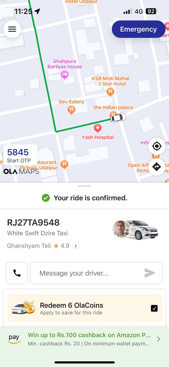 megha1399's tweet photo. Booked Ola from Dheergarh Palace, Udaipur to airport (8300-480 fare).
Both drivers confirmed &amp; demanded
*1000, threatening to cancel if unpaid. It happened twice! Why isn't @Olacabs addressing such unethical practices? Customers deserve better. #OlaCabs
#CustomerExperience" https://t.co/lA2sTp1348