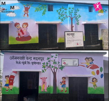 Stainer_Glass's tweet photo. The remodeled Anganwadi in Madanpur, Uttar Pradesh, is now a vibrant space for learning and growth. This transformation is part of the MMPL program supported by Mott MacDonald. 💛📚 @MottMacDonald 

#ImpactTuesday #EducationMatters https://t.co/165MzyYMsV
