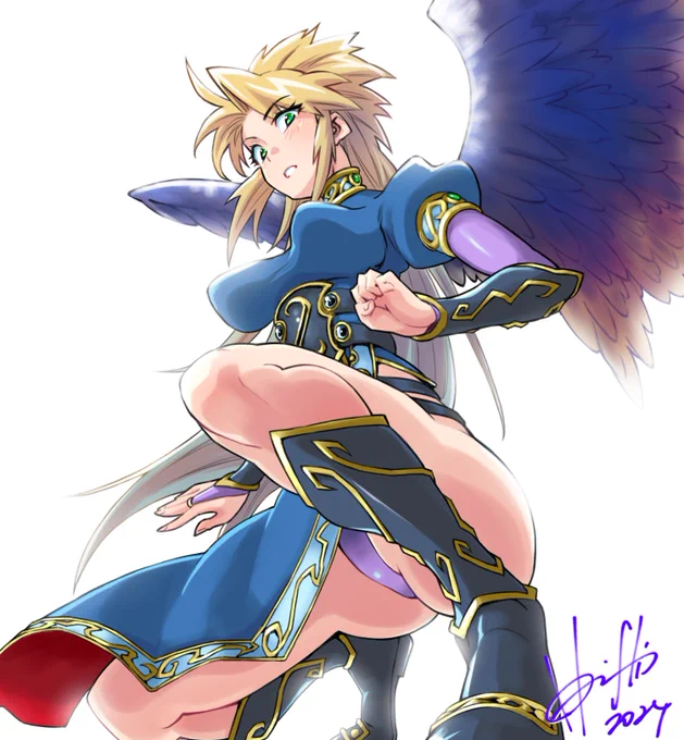 リクエストで描かせていただいた、ブレス オブ ファイア2のニーナさん 