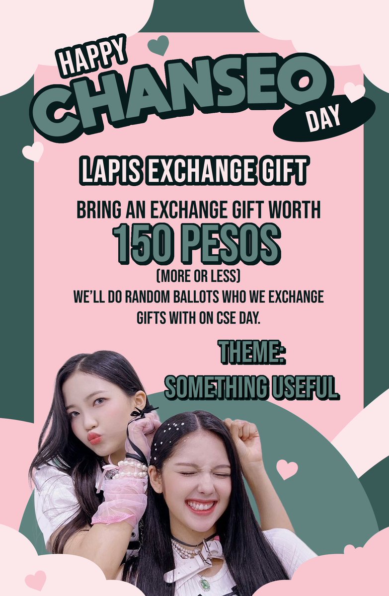 lapillolas's tweet image. We are adding a bit of a Christmas touch to our ChanSeo CSE, bring a gift and exchange it with your fellow Lapis!

Food and freebies will be handed to registrants!

See you on Saturday! Let's celebrate our twin towers!

#Lapillus #라필루스 #Chanty #Seowon