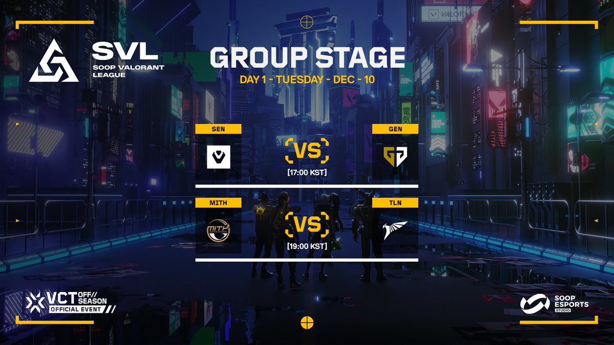 SOOP_EN's tweet image. In exactly 1 hour #SVL2024 will officially be LIVE!

⚔️ @Sentinels vs @geng_gold 
⚔️ @MiTHeSports vs @TALON_ESPORTS 

Only on SOOP
📺sooplive.com/valoranten