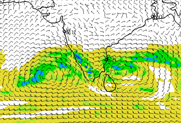 Duraimanickam27's tweet photo. @praddy06 IMD GFS showing two systems on both seas on 19th December 2024. https://t.co/6SxUddsXur