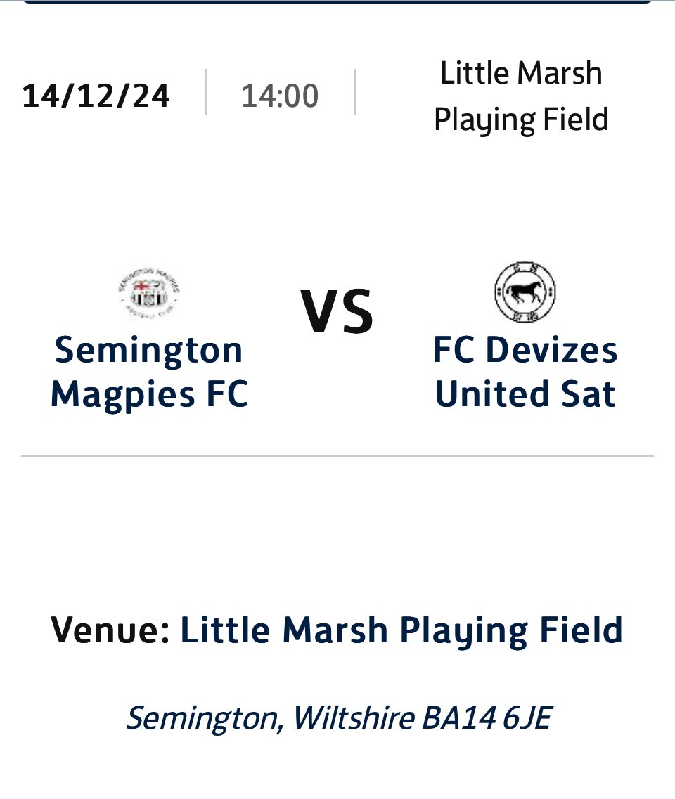 A return to League action. We look forward to the visit  of FC Devizes