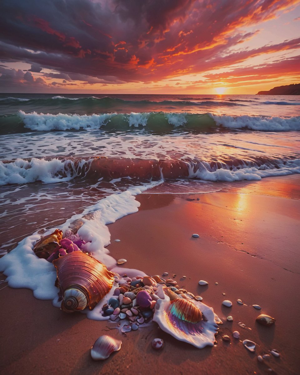 jen_deslauriers's tweet image. 🐚 🌊 #AIart 🩷🌅 #beach #shells #AIphoto #pink