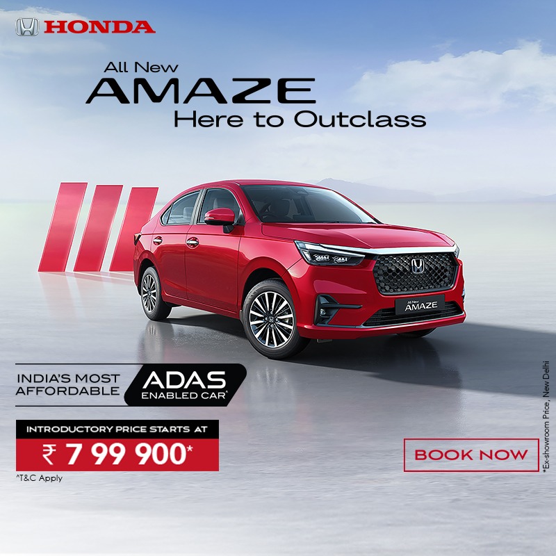 HondaCarIndia's tweet photo. Step into the all-new Honda Amaze – a sedan that's Here to Outclass. With a stunning design, advanced features, and superior comfort, it’s built to outclass at every turn.
#HondaCarsIndia #HondaCars #AllNewHondaAmaze