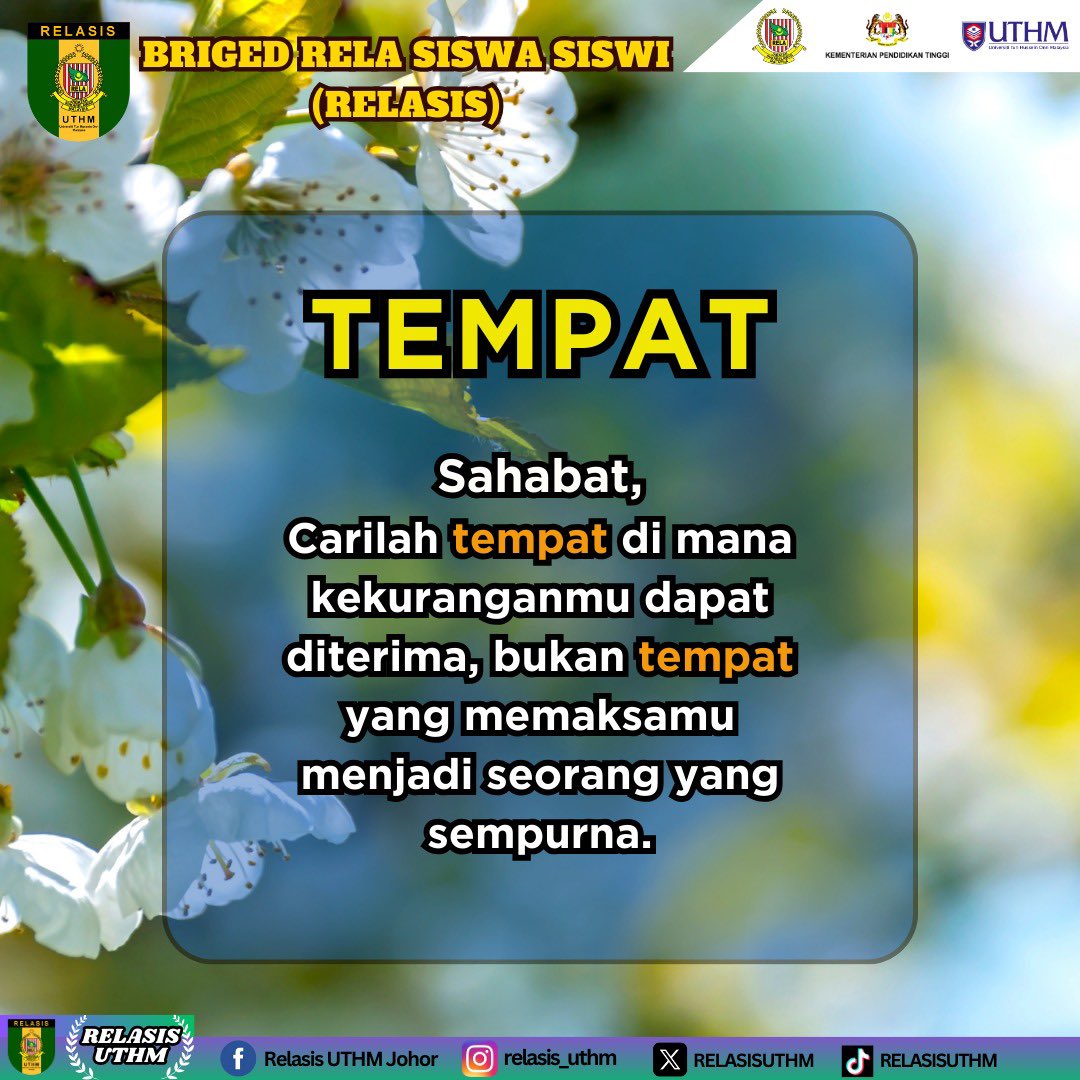 RELASISUTHM's tweet photo. Assalamualaikum dan selamat sejahtera

#RELASISUTHM
#SetiaBerbakti
#DenganHikmahKitaMeneroka
#MalaysiaMadani https://t.co/181BXlJlWh