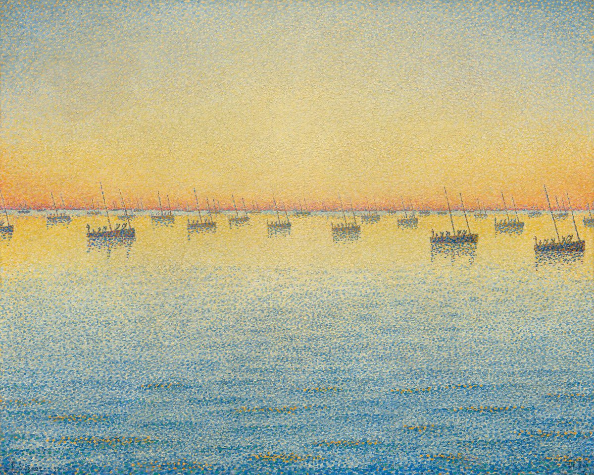 impression_ists's tweet image. Paul Signac, Setting Sun