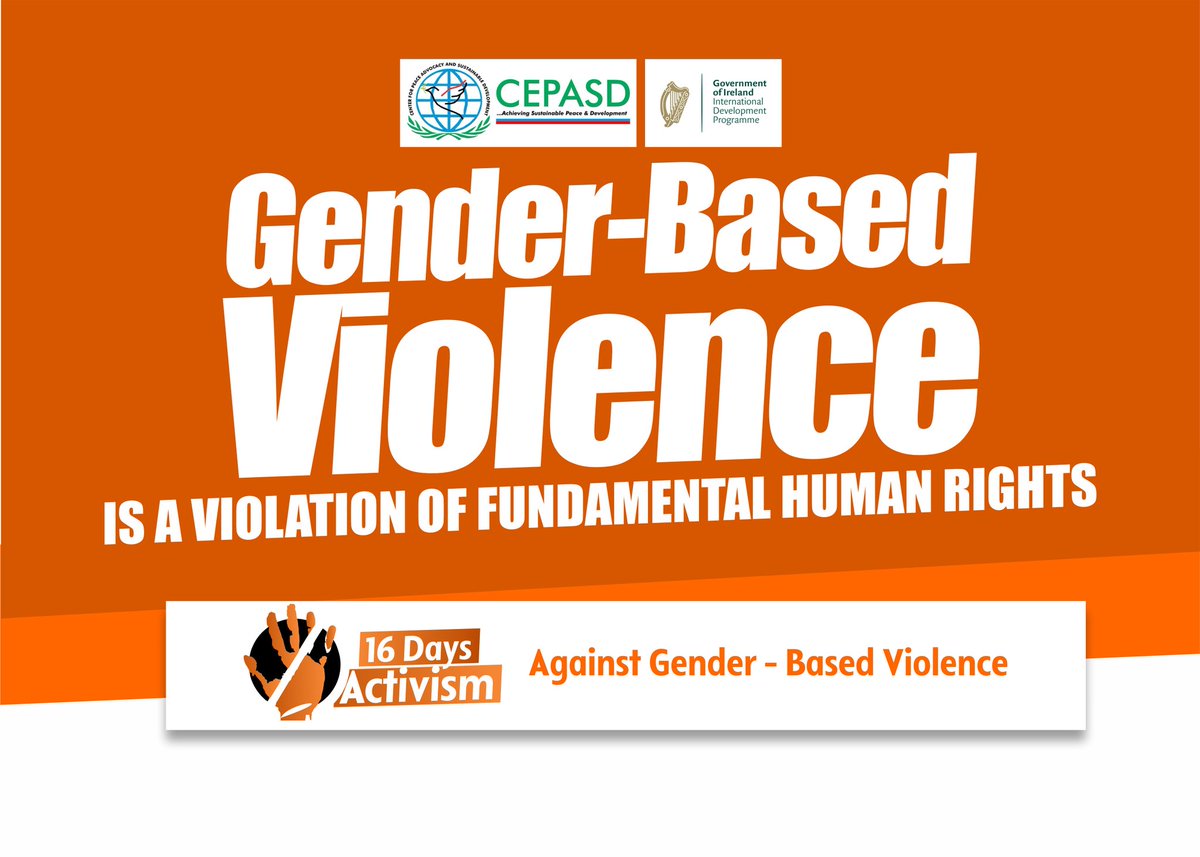 CEPASDAfrica's tweet photo. Did you know that, Gender-Based Violence is violation of human rights. Together let's end gender-based violence
#16DaysOfActivism #EndGBV #UniteToENDGBV #CEPASD #EmbassyOfIreland #EndViolenceAgainstWomen @AderonkeW @UN @unwomenNG @UN_Women @GenCEDgh @HamzyCODE @UNDPNigeria https://t.co/CgZdnLdIuF