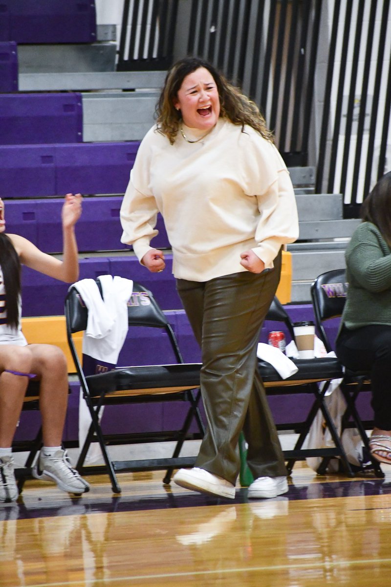 ElizabethG84294's tweet photo. Pure passion on display! Coach Gonzalez celebrating a HUGE win against Devine! It's more than a game—it's heart, dedication, and the drive to be the best. 🐾💜💛 #WildcatPride #WorkAndRage #TogetherAsWildcats https://t.co/4AskK8TtzF