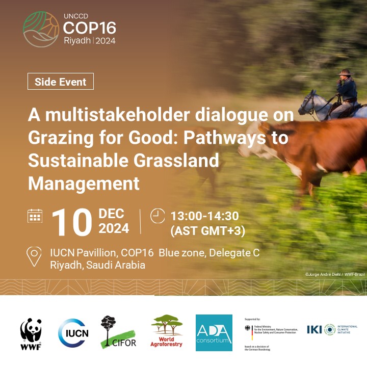 adaconsortium's tweet photo. Join the multi stakeholder dialogue on Pathways to Sustainable Grassland Management, happening at this side event.
  
📆10th Dec, 2024
🕚1300-1430hrs AST
📌IUCN Pavilion, Blue Zone

@Cop16Riyadh @WWF_Deutschland @jlosumba
#OurLandOurFuture https://t.co/yzslccXGgo