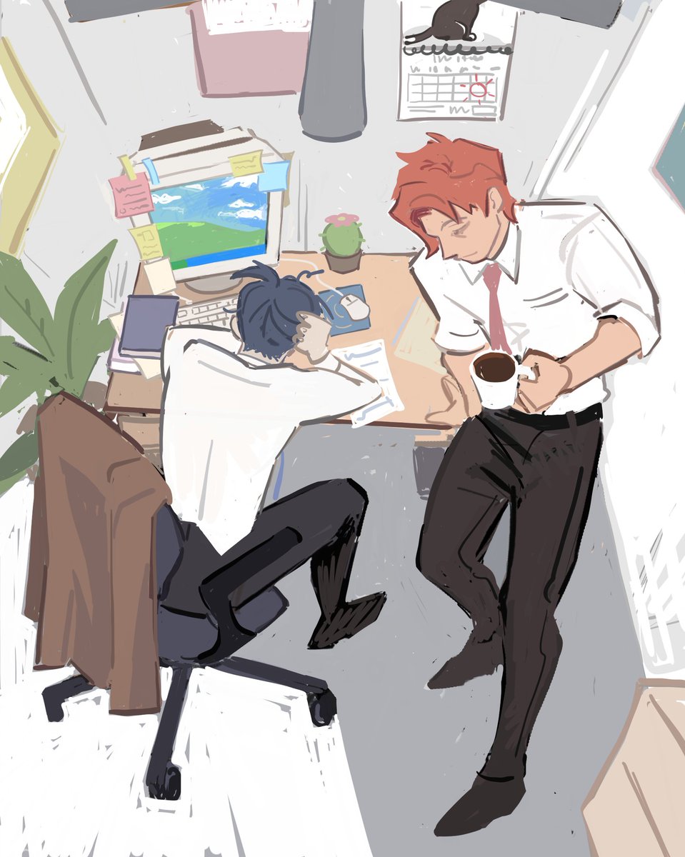 277yen's tweet photo. (late) day 1: coworkers au #sylvixweek2024 https://t.co/kxcnRP9nbt