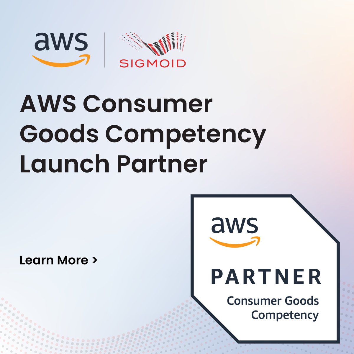 Sigmoid (@sigmoidinc) on Twitter photo Proud to share that #Sigmoid is now an Advanced Tier Partner with #AWS  and has earned the AWS Consumer Goods Competency Partner designation!
This recognition reaffirms our commitment to helping clients adapt to consumer trends and unlock new efficiencies with data and AI. Proud to share that #Sigmoid is now an Advanced Tier Partner with #AWS  and has earned the AWS Consumer Goods Competency Partner designation!
This recognition reaffirms our commitment to helping clients adapt to consumer trends and unlock new efficiencies with data and AI.