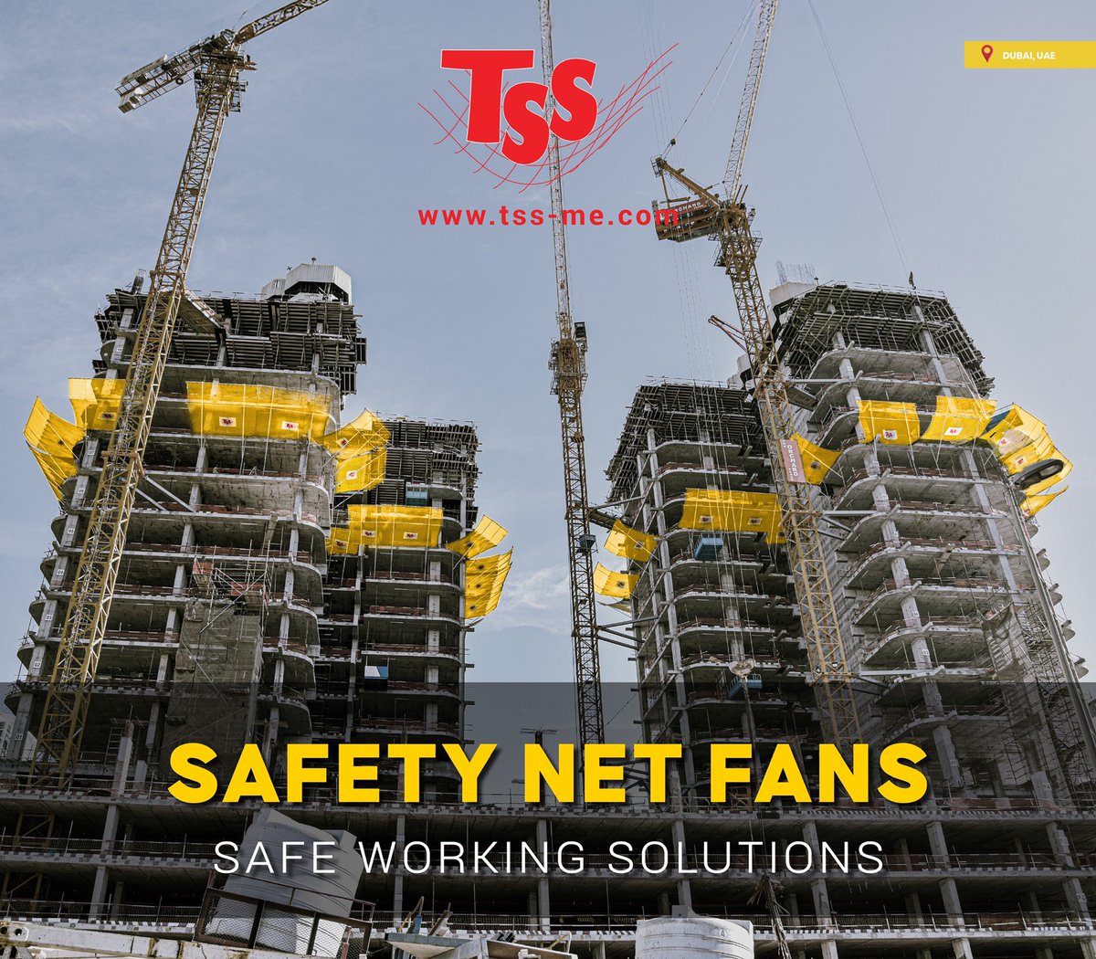 TSS_MiddleEast's tweet photo. Stay safe at heights with TSS Safety Net Fans! 
Designed to protect workers and materials, our innovative fall protection solutions meet global safety standards. 🌍

🔗 Learn more: https://t.co/uBEItSjmLt

#SafetyFirst #ConstructionSafety #FallProtection #TSSDubai #SafetyNetFans https://t.co/PEjz7QYKZG
