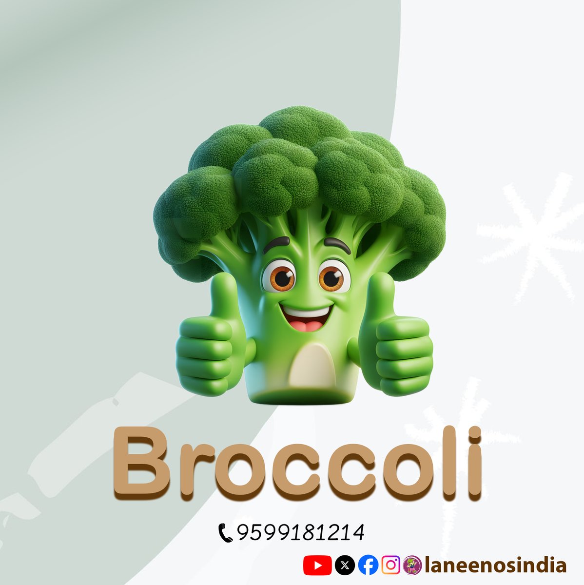 laneenosindia's tweet image. Eat your broccoli, it’s super green and packed with power to make you strong and healthy

#SuperVeggies #BroccoliPower #HealthyEats

Contact us - +91 9599181214