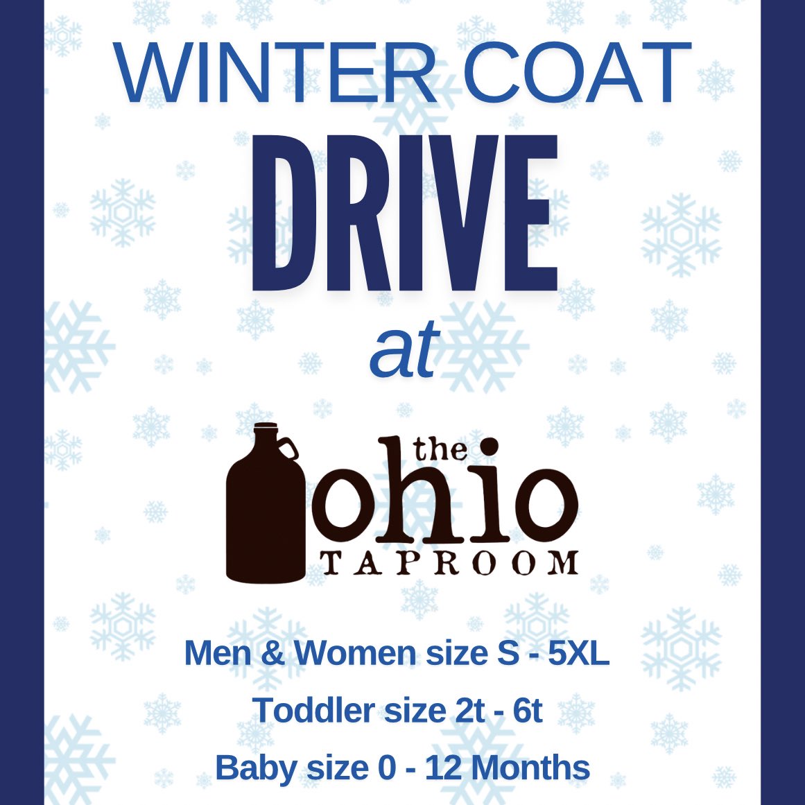 Help us support the winter coat drive benefitting Van Buren Center - they are in urgent need of adult winter coats, as well as Baby and Toddler coats. 𝑰𝒕’𝒔 𝒈𝒐𝒐𝒅 𝒕𝒐 𝒈𝒊𝒗𝒆 𝒃𝒂𝒄𝒌! Drop off donations at The Taproom 🫶