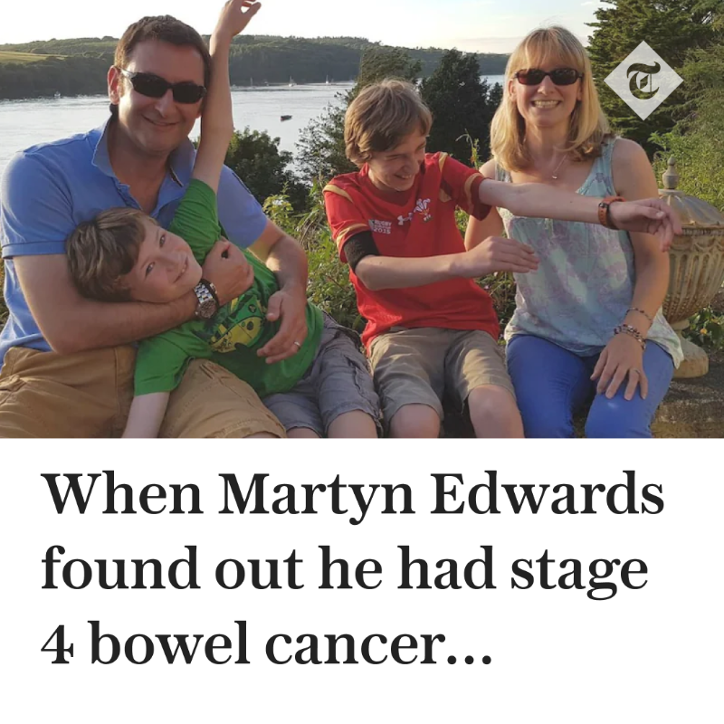 Telegraph's tweet photo. In 2016, Martyn Edwards faced a terrifying prognosis. Read about his road to recovery, from 16 rounds of chemo to the day he got the all-clear.