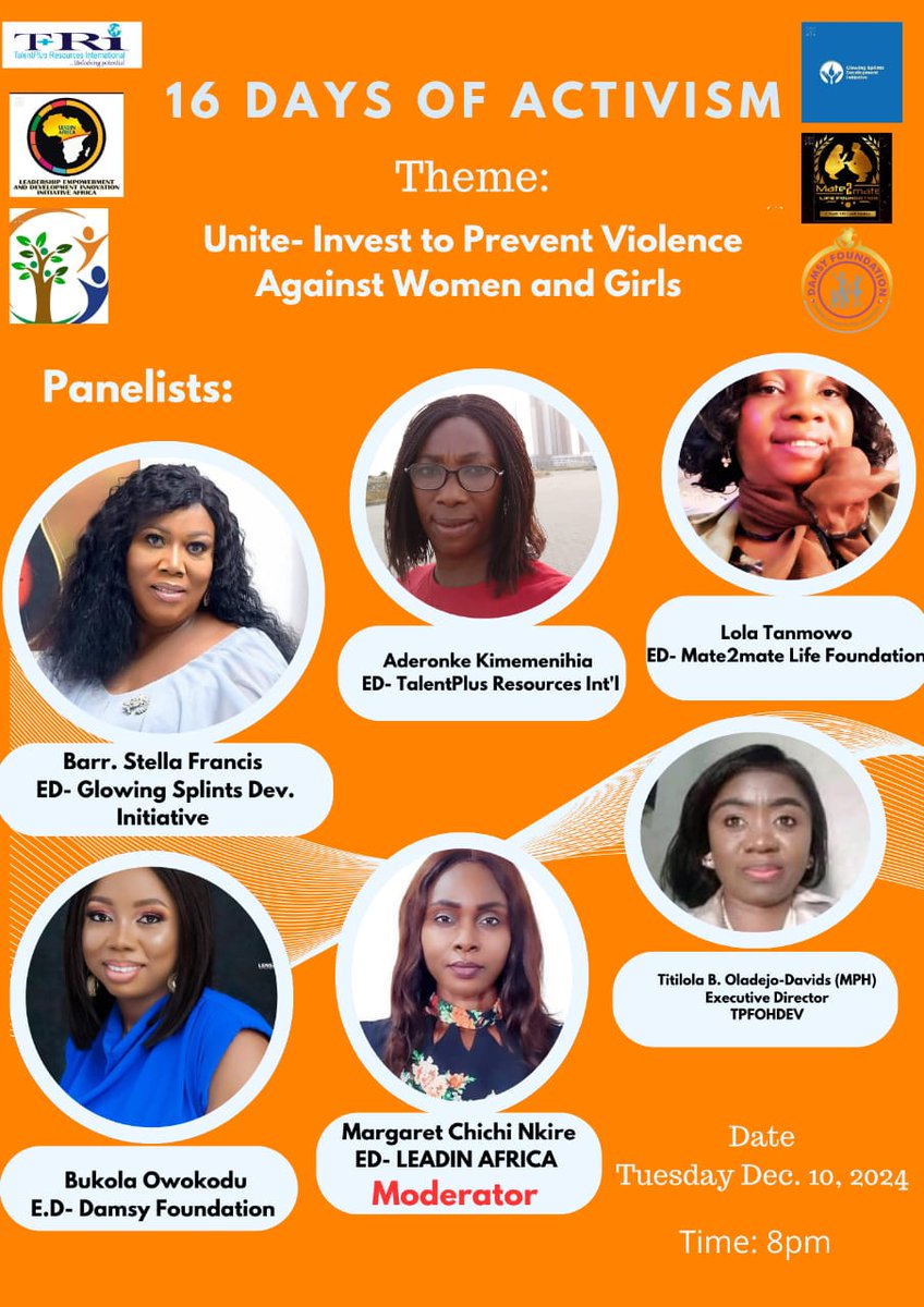 DevtGlowing's tweet photo. Hello!

*16 Days of Activism*

Join us to discuss further on:-
*Theme: Unite- Invest to Prevent Violence Against Women and Girls.*

Tuesday, Dec 10  •  8:00 – 9:00 PM

Google Meet joining info
Video call link:
 https://t.co/ohTtYoNuEw

We look forward to your participation. https://t.co/YcnrRIAUbK