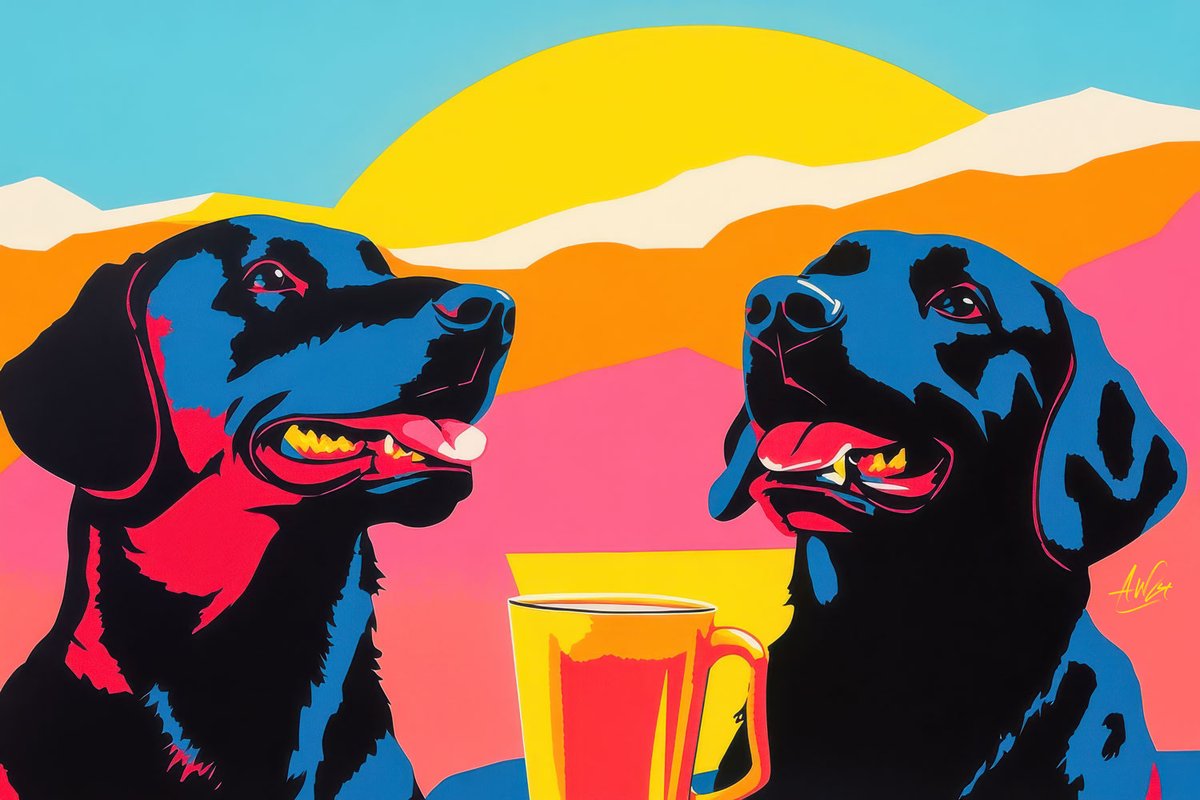 beachtv's tweet photo. Tuesday sunrise. Golden light creeps over the horizon. Coffee in hand, dogs by your side, tails wagging with unspoken wisdom. No speeches, no grand plans—just this moment, and it’s all the inspiration you need.
12.10.2024
☀️🐾☕ #CoffeeWithWalterAndWaylon #LabZillas #CoffeeWithDogs #LabLife #AiArt