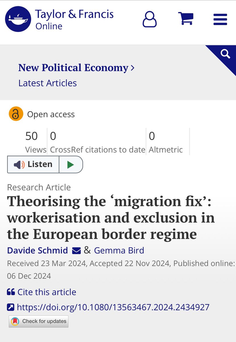 Gemma Bird 🧡 (@gemmakristina) on Twitter photo In our new article “Theorising the migration fix” <a href="/davide_schmid/">Davide Schmid</a> & I continue thinking about how to develop the concept of the “migration fix” as a tool for understanding the complex often contradictory relationship between political & economic logics & the the role of borders. In our new article “Theorising the migration fix” <a href="/davide_schmid/">Davide Schmid</a> & I continue thinking about how to develop the concept of the “migration fix” as a tool for understanding the complex often contradictory relationship between political & economic logics & the the role of borders.