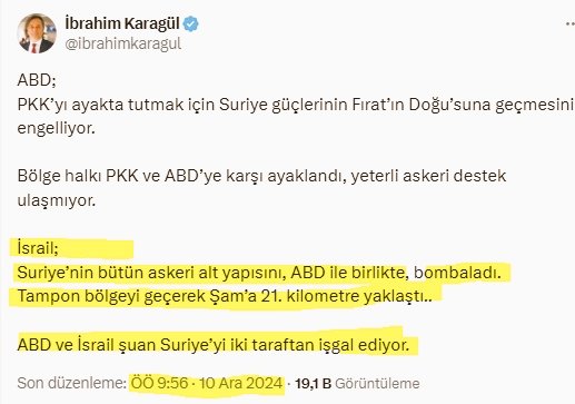 12 dakika sonrasına kadar ileriyi görebiliyor.