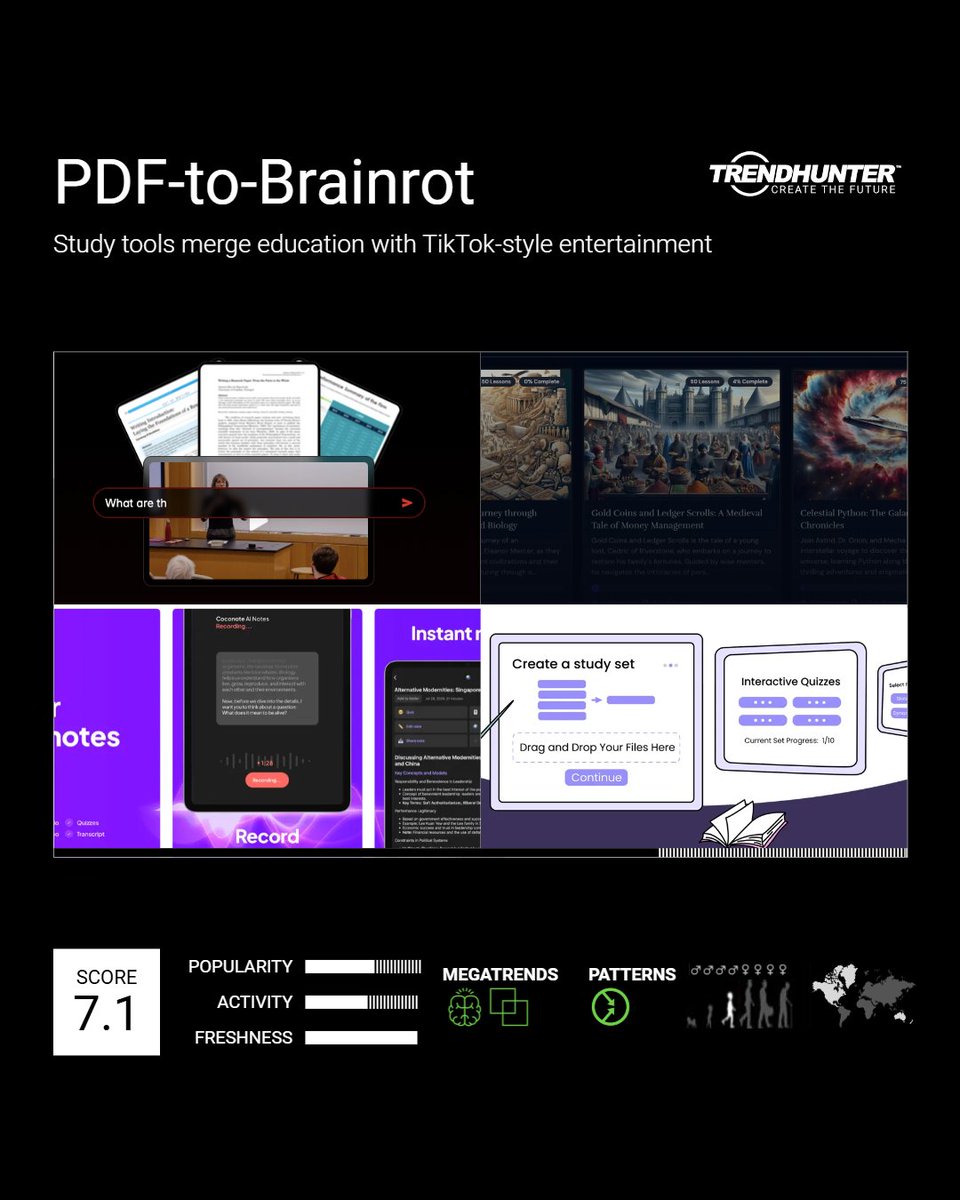 trendhunter's tweet photo. 💡 From viral "brainrot" videos to multitasking, Gen Z is reshaping focus and learning. Distraction or innovation? Discover our PDF-to-Brainrot insight: https://t.co/E7POO58ODO
#GenZFocus
#TechTrends
#BrainrotContent https://t.co/eOFnNTkEvi