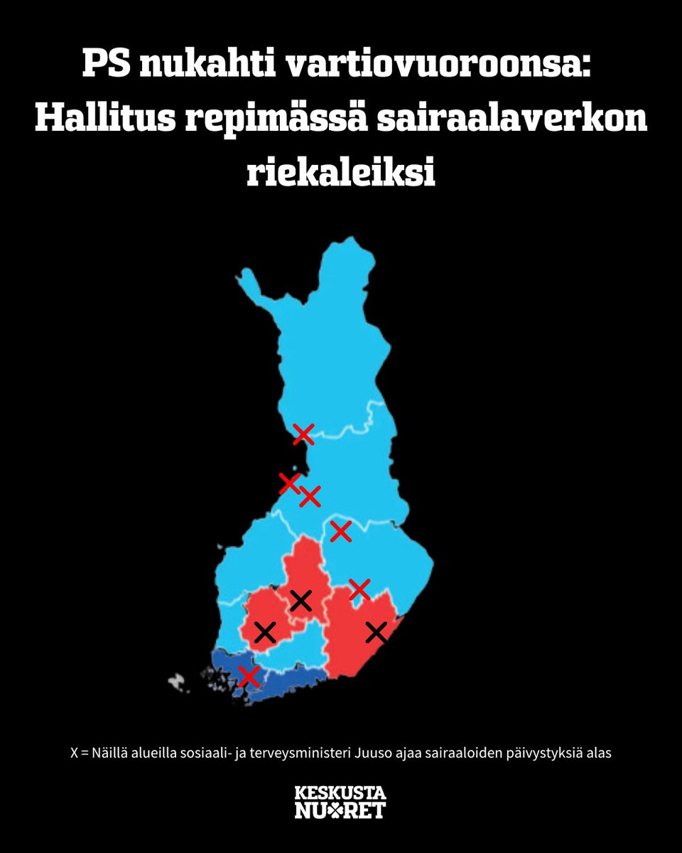Kun unohdetaan, että Suomea on muuallakin kuin suurkaupungeissa käykin yks kaks näin, että monella matka paisuu satoihin kilometreihin kun hätä on kovin.

Tän piti olla <a href="/persut/">Perussuomalaiset</a> teidän vahtivuoro.

keskustanuoret.fi/2024/12/10/ps-…