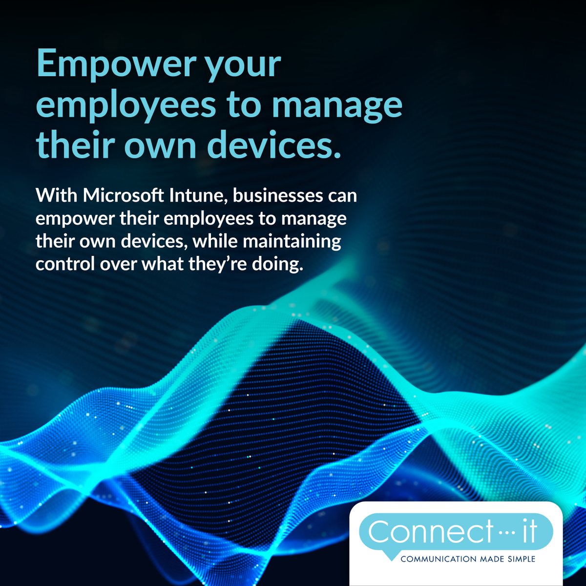 Connectitco's tweet photo. With Microsoft Intune, businesses can empower their employees to manage their own devices, while maintaining control over what they're doing. Employees can also easily download pre-approved apps, ensuring they stay up-to-date.

#InternetConnection#BusinessEssentials #Connectivity https://t.co/kHkxapAIMX