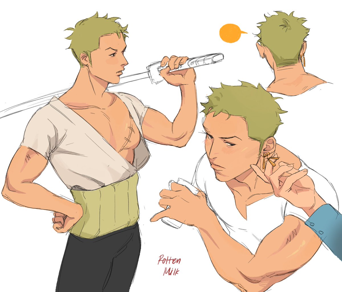 His bandana is still in the laundry #zoro