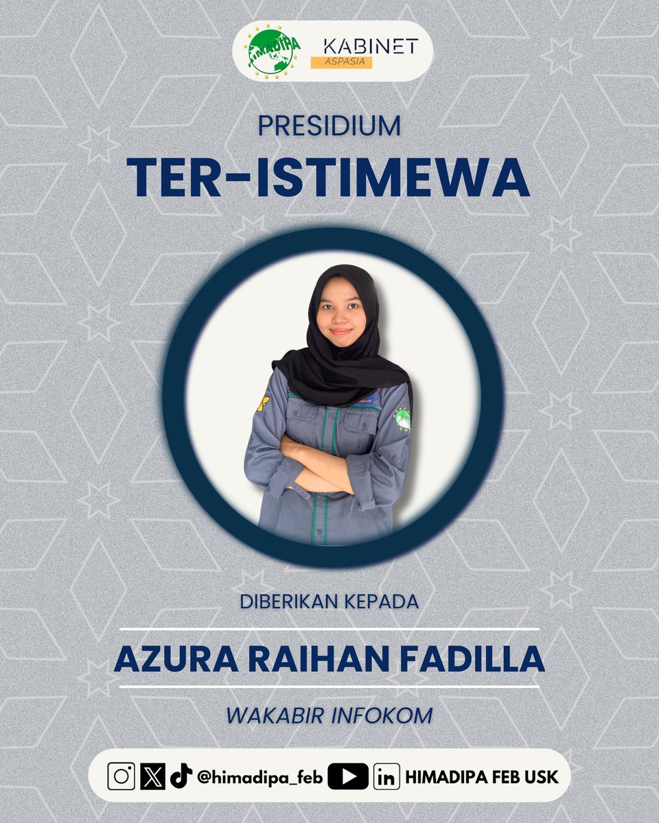 Himadipa_FEB's tweet photo. HIMADIPA Awards merupakan salah satu bentuk apresiasi dari Biro Kaderisasi kepada para pengurus yang turut aktif di divisi dan HIMADIPA.

Selamat kepada para Presidium yang terpilih menjadi Presidium Ter-Istimewa, Ter-Aktif dan Ter-Inovatif. https://t.co/9F3DPO9HG5