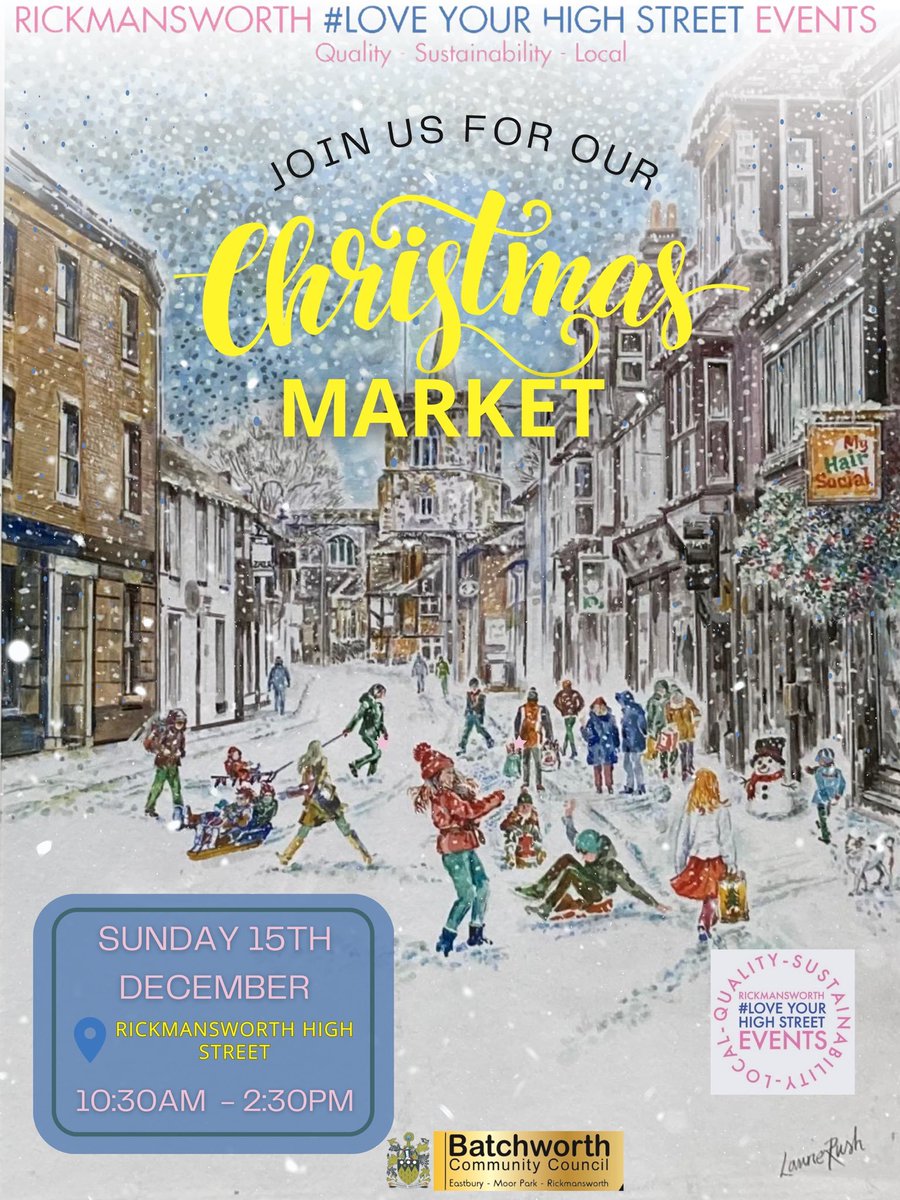 RickmansworthTownTeamCIC
are Tweeting that Rickmansworth Christmas Market on Sunday 15th December starts at 19.39am.  Don't think my watch has that time.   I would tell them, but they have blocked me!