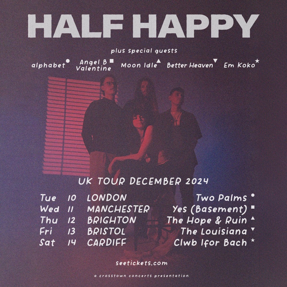 Crosstown_Live's tweet photo. Congratulations to @wearehalfhappy for their Spotify wrapped stats ๐ซ
Tonight is the first night of their debut UK tour, and they will be joined by special guest @bekahbossard, book while you can via the link in our bio ๐
#halfhappy #spotifywrapped #livemusic https://t.co/iL3BXUNrWu