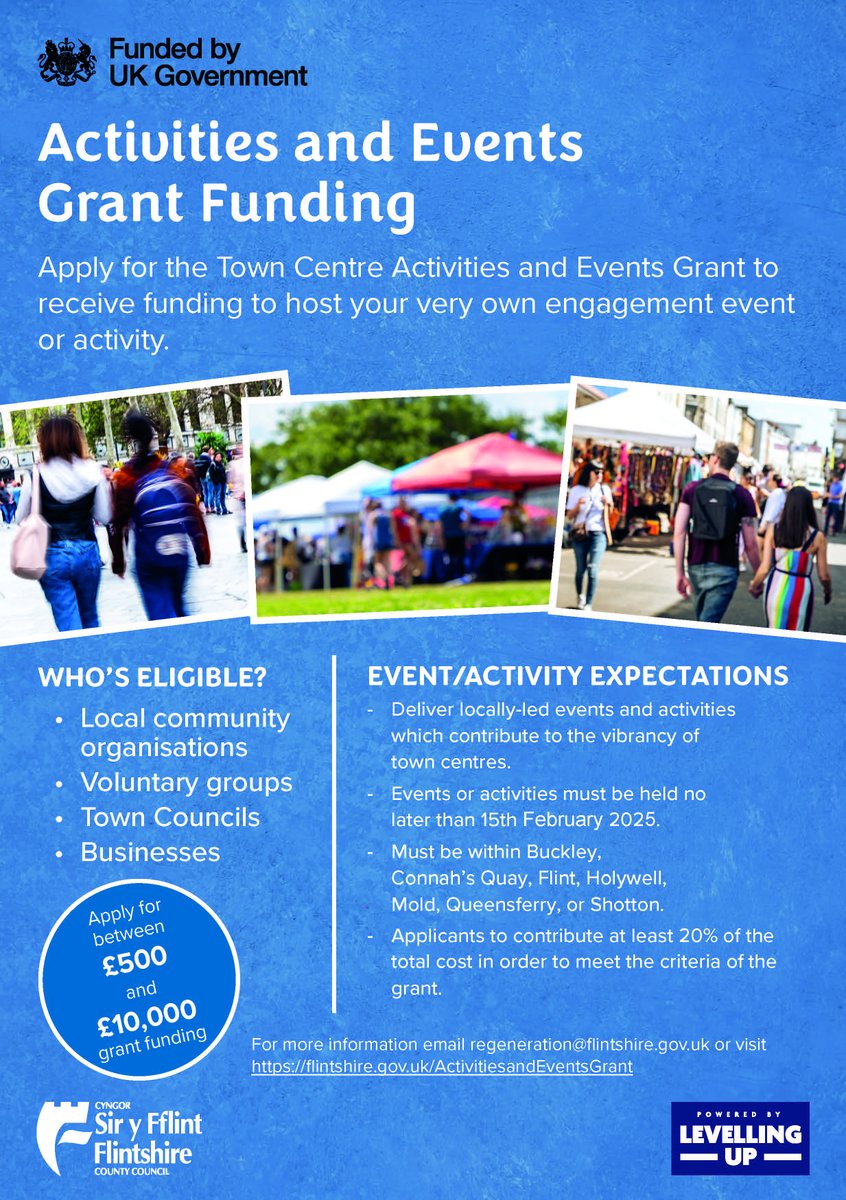 Activities and Events Grant Funding has been extended until 15 February 2025.

For more information 👉 orlo.uk/z8FCy

#UKSPF